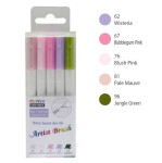 Marvy Umělecké fixy se štětcovým hrotem Artist Brush sada 5ks BOTANICAL