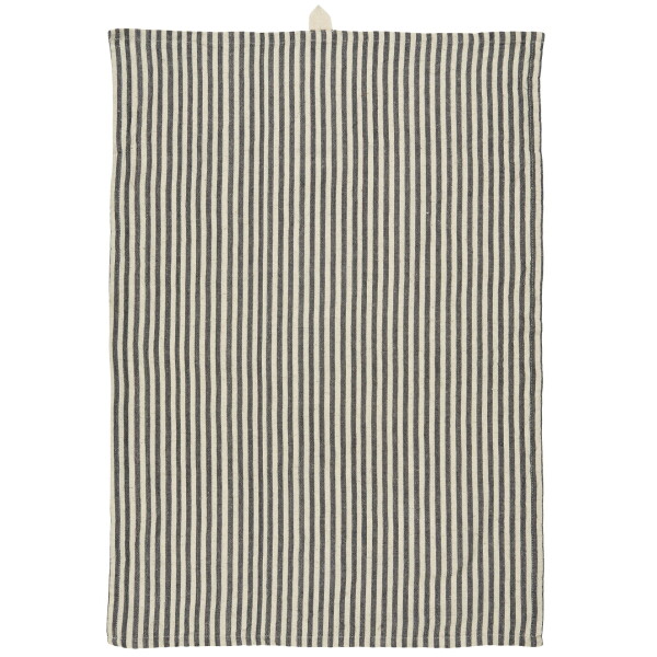 IB LAURSEN Utěrka Philip Black Stripes, černá barva, textil