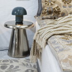 MADAM STOLTZ Stolní lampa Dusty Blue, modrá barva, kov