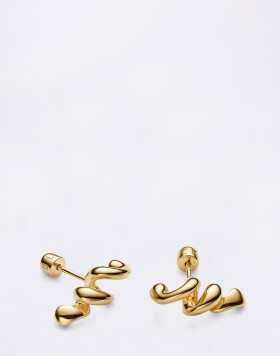 Maria Black Coil Stud Gold PAIR Gold