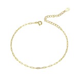 Stříbrný náramek Stefany Gold, stříbro 925/1000, Zlatá 17 cm + 5 cm (prodloužení)