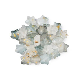 Akrylové korálky - hvězda - ledové - šedozelené - 9 x 10 x 5 mm - 1 ks