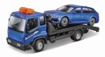 Bburago STREET FIRE Odtahové vozidlo Flatbed Tow Truck + Audi A6 Avant 1:43