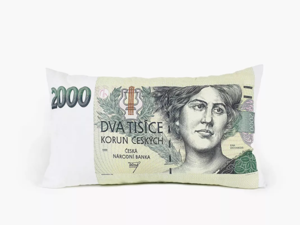 Ptakoviny.cz Polštář bankovka Kč 2000 - 30x50cm