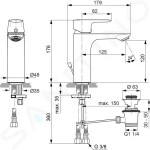 IDEAL STANDARD - Connect Air Umyvadlová baterie Grande s výpustí, chrom A7053AA