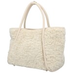 Trendy dámská plyšová kabelka do ruky Lynden, krémová
