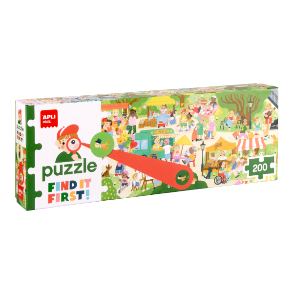 Edukační puzzle Apli - Find It First! - Jarmark, 200 ks, 6+