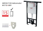 Alcadrain 1 - Set modul 3v1 Alcadrain AM102/1120 a tlačítko bílé M370 Jádromodul s vhazovačem tablet P169 AM102-3:1