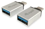 Equip stříbrná / Redukce USB-C na USB-A 3.0 / Hliník / 5 Gbit/s / 2 ks (133473)