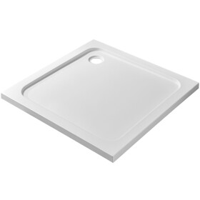 CERANO Sprchová vanička čtvercová Soto - akrylát - bílá lesklá - 90x90x5 cm
