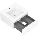 MEXEN/S - Rivel koupelnová skříňka 50 cm s umyvadlem Otis, 1 šuplík, reliéf , bílá mat 91A20-05023-1-BF01-W18M01