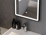 MEXEN - Coro zrcadlo s osvětlením 50 x 150 cm, LED 6000K, černý rám 9817-050-150-611-70