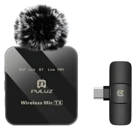 Puluz PU648B černá / Klopový mikrofon / sada 2 ks / bezdrátový / USB-C / 2.4 GHz (PU648B)
