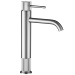 REA - Umyvadlová vysoká baterie Lungo Stripe Brush Nickel REA-B8053