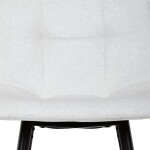 Židle barová, bílá látka, čtyřnohá kovová podnož, černý mat