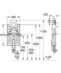 GROHE - Uniset Instalační modul pro pisoár s elektronickým infračerveným zářením, s tělesem Rapido U 38785000