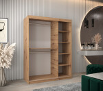 Šatní skříň Abi Y0 Barva korpusu: Dub artisan, Rozměry: 120 cm, Dveře: Černá