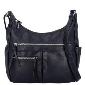Stylová dámská koženková crossbody kabelka Timea, tmavě modrá
