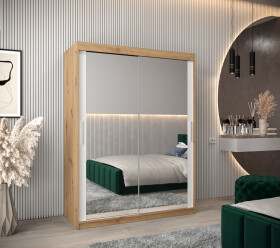 Šatní skříň Abi T3 Barva korpusu: Dub artisan, Rozměry: 150 cm, Dveře: Bílá