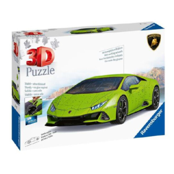 Puzzle 3D Lamborghini Huracán Evo zelené 108