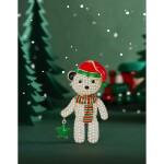 Vánoční brož se zirkony Christmas Teddy - vánoční medvídek, Zlatá