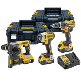 DeWalt DCK368P3T / Aku sada DeWalt DCD796 + DCF887 + DCH273 / 3x Aku 5.0Ah / 2x kufr / nabíječka (DCK368P3T)