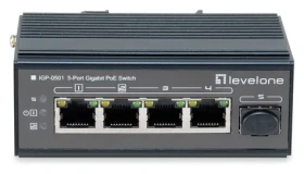LevelOne IGP-0501 / Průmyslový switch / 4x GbE PoE+ / 1x SFP / 240W / Neřízený / Kov (IGP-0501)