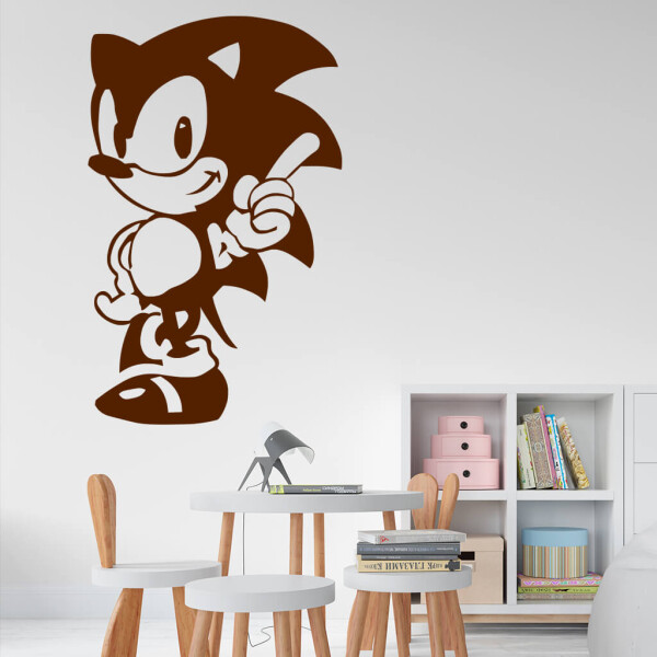 Samolepka Ježek Sonic Barva: hnědá, Velikost: 100 x 62 cm