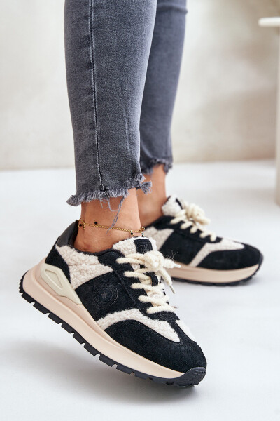 Zateplené dámské kožené sneakersy Big Star OO274A318 HI-POLY SYSTEM černé 38