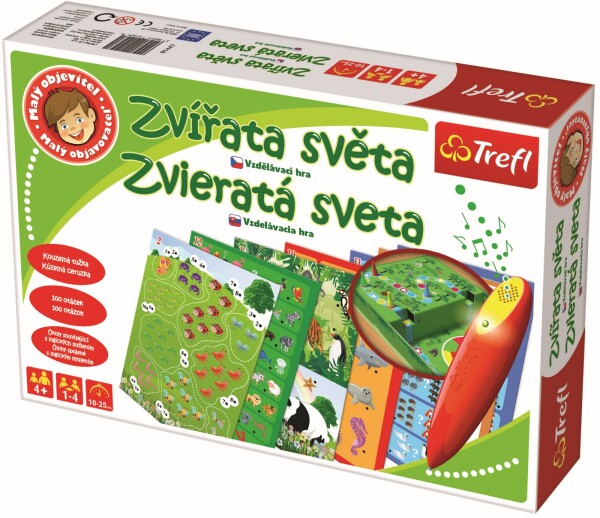 Malý objevitel: Zvířata světa + kouzelná tužka - edukační společenská hra - Taf Toys