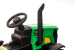 Mamido Dětský elektrický traktor s vlečkou 12V 7Ah EVA kola ECO kůže zelený