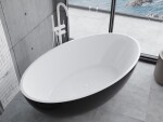 MEXEN/S - Nike volně stojící vana 175 x 100, bílá/černá, sifon a přepad bílá 54071751075-20