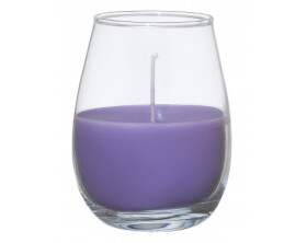 Svíčka ve skle fialová lila, 10 cm