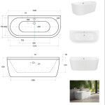 BESCO - Volně stojící vana VOLYA - Barva - Bílá, Rozměr vany - 140 × 75 VANTUR140