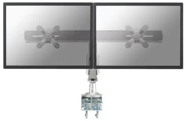 Neomounts FPMA-D940D stříbrná / stolní držák na dva monitory / 10-24" / otočný / VESA 75x75 - 100x100 / nosnost 14 kg (FPMA-D940D)