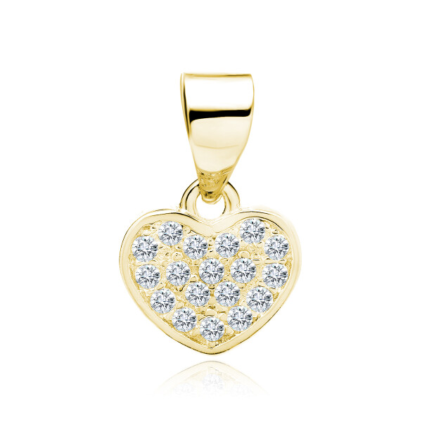 LUNICA Stříbrný přívěsek zlaté srdíčko 0049 Ag 925; ≤1 g.