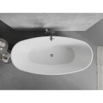 MEXEN/S - Lira volně stojící vana vzor 170 x 80, bílá/černá, sifon a přepad černá 52831708075-70
