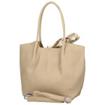 Módní dámská koženková kabelka na rameno Nenet, béžová