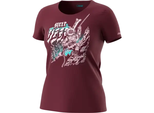 Dynafit 24/7 Artist Series Cotton dámské triko Burgundy/Steep&Deep vel. M
