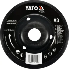 YATO Rotační rašple úhlová 125 mm jemná typ 3 / Rašple / Upínací otvor 22,2 mm / Max. 13000 min-1 (YT-59170)
