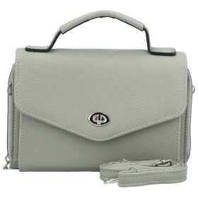 Stylová dámská koženková mini crossbody kabelka Milax, šedá