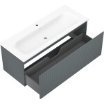 MEXEN/S - Rivel koupelnová skříňka 120 cm s umyvadlem Vela, 1 šuplík, reliéf , grafit mat/bílá mat - 91A20-12047-1-BF66-W23M0 91A20-12047-1-BF66-W23M01
