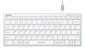 A4tech FBX51C bílá / Bezdrátová nízkoprofilová klávesnice / CZ layout / Bluetooth / 2.4GHz USB-A Nano přijímač (FBX51C-WH)