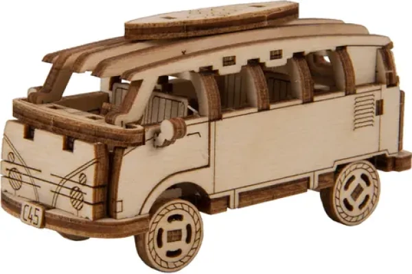 WOODEN CITY 3D Dřevěné puzzle Superfast Minibus Retro