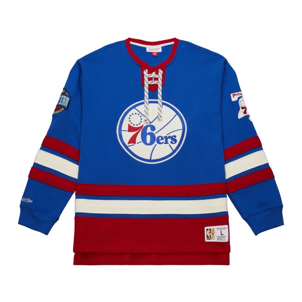 Mitchell & Ness Pánská mikina Philadelphia 76ers NBA Heritage Lace-Up Jersey Crew Velikost: M