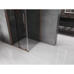 MEXEN/S - Velar L sprchový kout, posuvné dveře 100 x 100, grafit, růžové zlato 871-100-100-43-60
