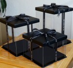 Cake star dortový box černý hranatý 26x26x31cm - bez stuhy