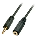 Lindy černá / Propojovací kabel / Jack 3,5 mm samec/samice / Stereo / 3 m (35653)