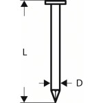 Hřebíky s hlavou tvaru D v pásu SN34DK 75RG - 2,8 mm, 75 mm, verzinkt, gerillt 3000 ks Bosch Accessories 2608200021 Rozm