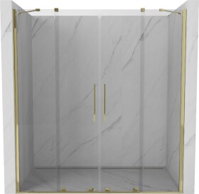 MEXEN/S - Velar Duo posuvné sprchové dveře 200, transparent, złote 871-200-000-02-50